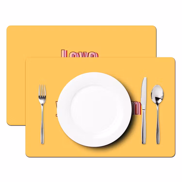 Set de table - Aimez-vous - Rose - Jaune — 2