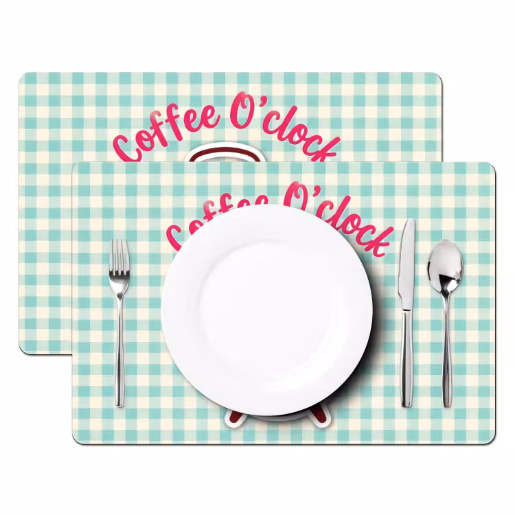 Set de table - Café - Horloge - Vert — 2