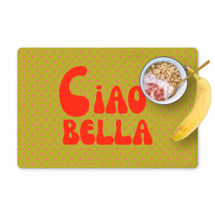 Set de table - Ciao bella - Rouge - Vert - Points — 1