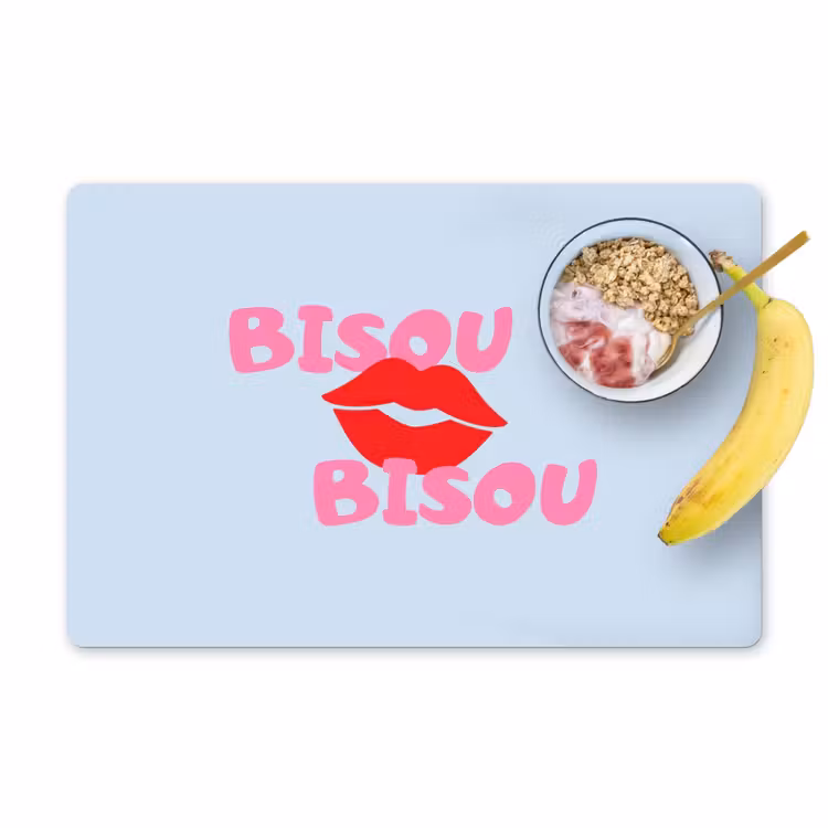 Set de table - Lèvres - Bisou - Bleu — 1