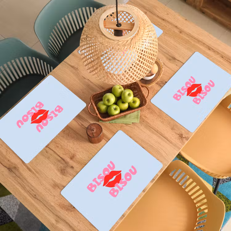 Set de table - Lèvres - Bisou - Bleu — 4