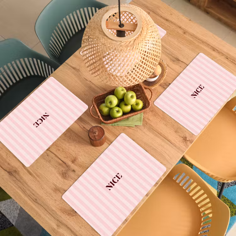 Set de table - Nice - Rayures - Rose — 4