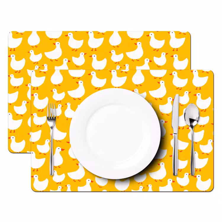 Set de table - Canards - Motif - Jaune — 2