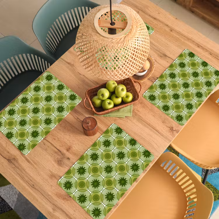 Set de table - Cercles - Motif - Vert — 4