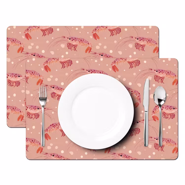 Set de table - Crevettes - Points - Rose — 2