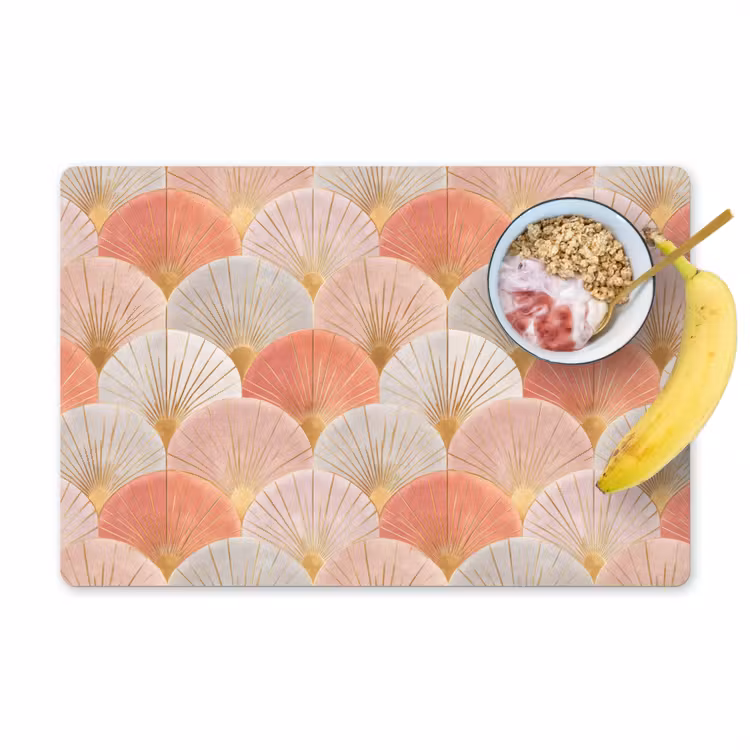 Set de table - Eventails - Or - Rose — 1