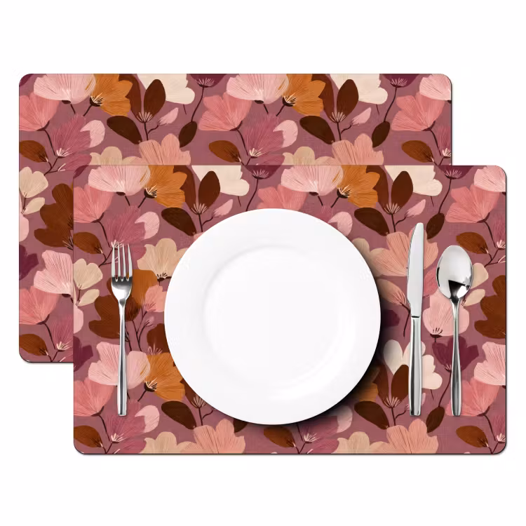 Set de table - Fleur - Motif - Rose — 2
