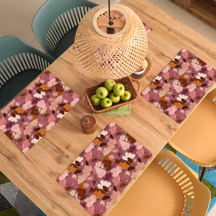 Set de table - Fleur - Motif - Rose — 4