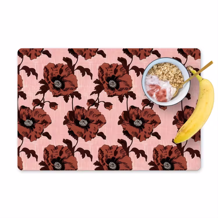 Set de table - Fleurs - Rétro - Rouge — 1