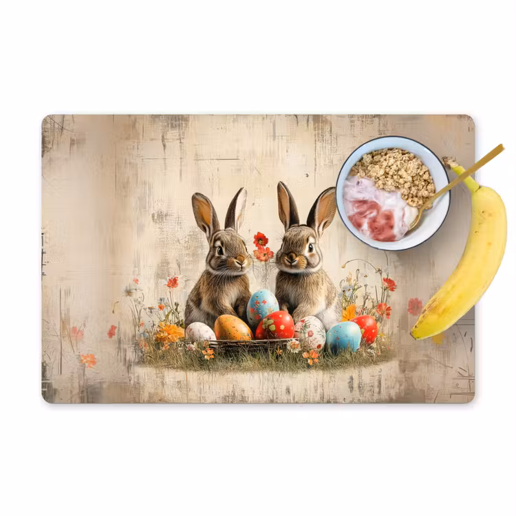Set de table - Lapins - Fleurs - Œufs — 1