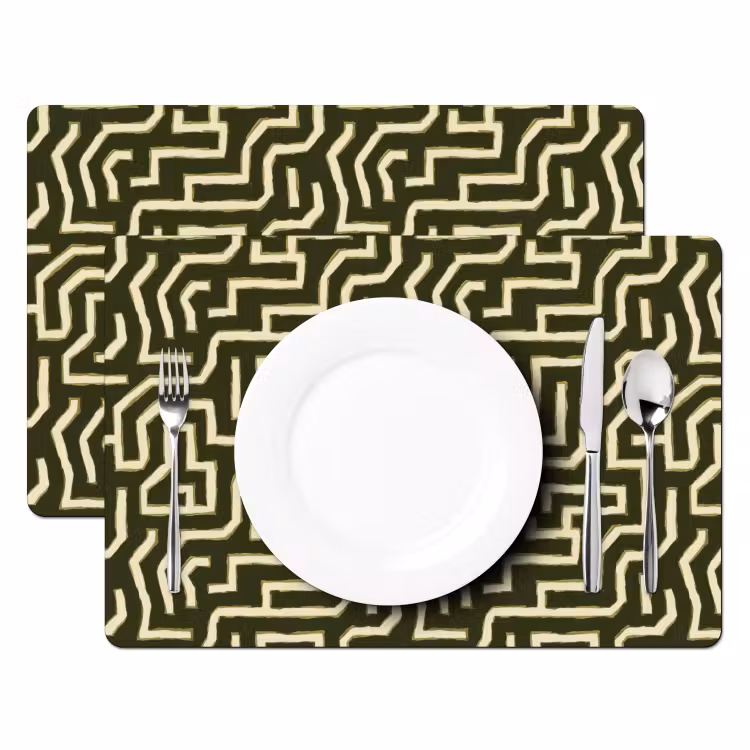 Set de table - Lignes - Abstraites - Vertes — 2
