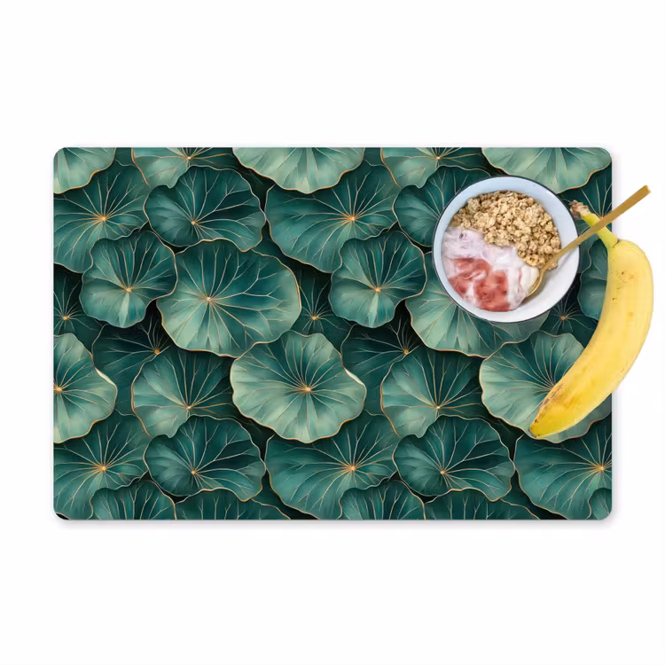 Set de table - Motif - Feuilles - Vert — 1