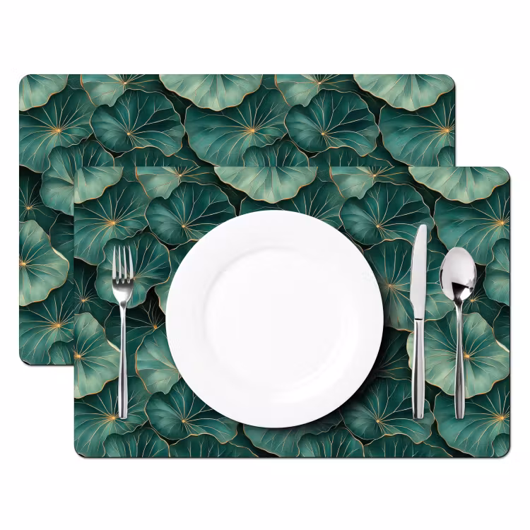 Set de table - Motif - Feuilles - Vert — 2