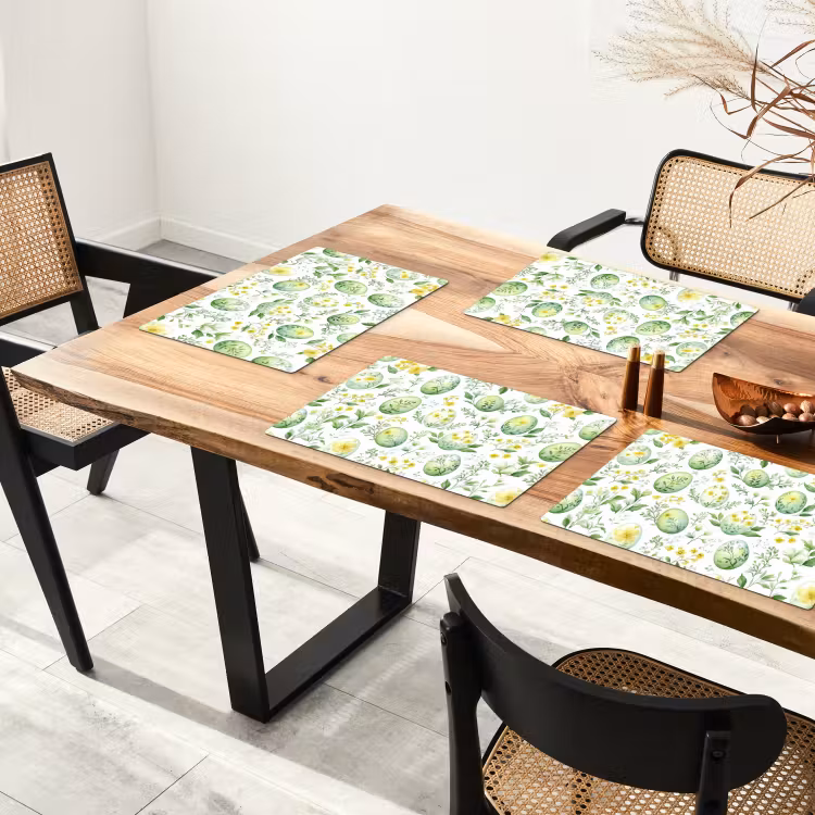 Set de table - Motif - Vert - Œufs — 3