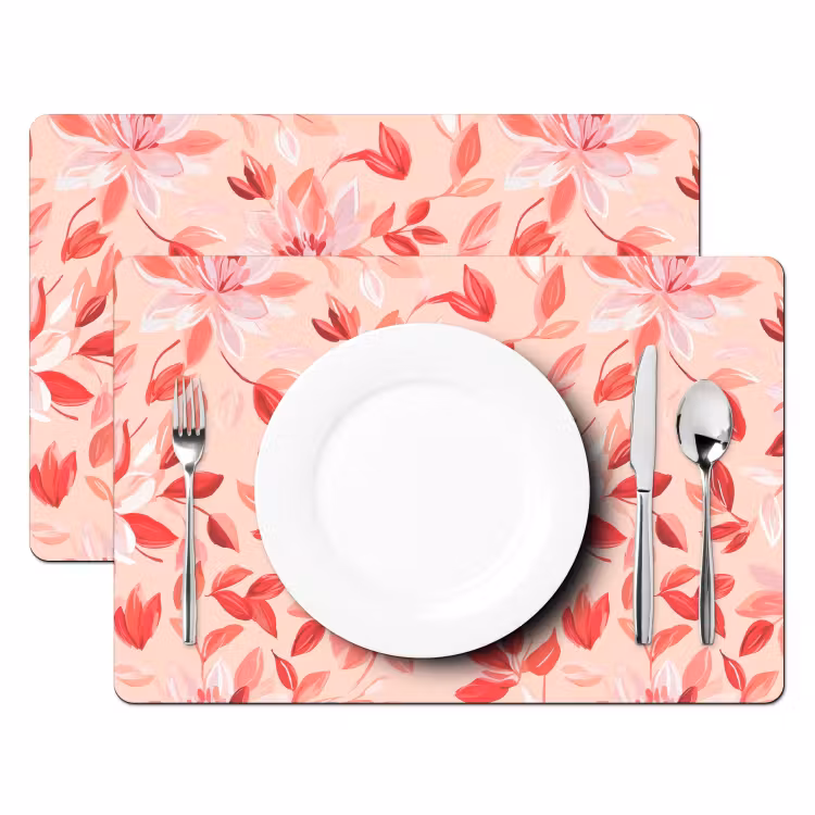 Set de table - Botanique - Fleurs - Rouge — 2