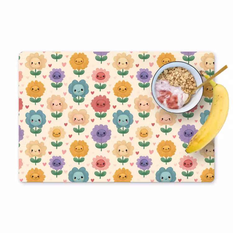 Set de table - Fleurs - Coeurs - Colorés — 1