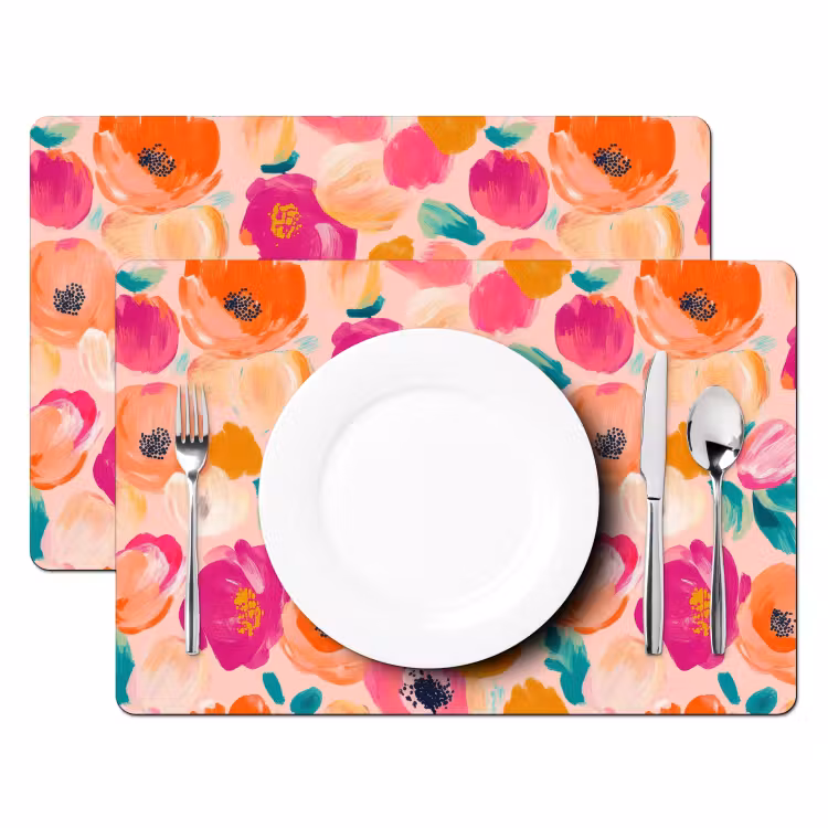 Set de table - Fleurs - gaies - colorées — 2