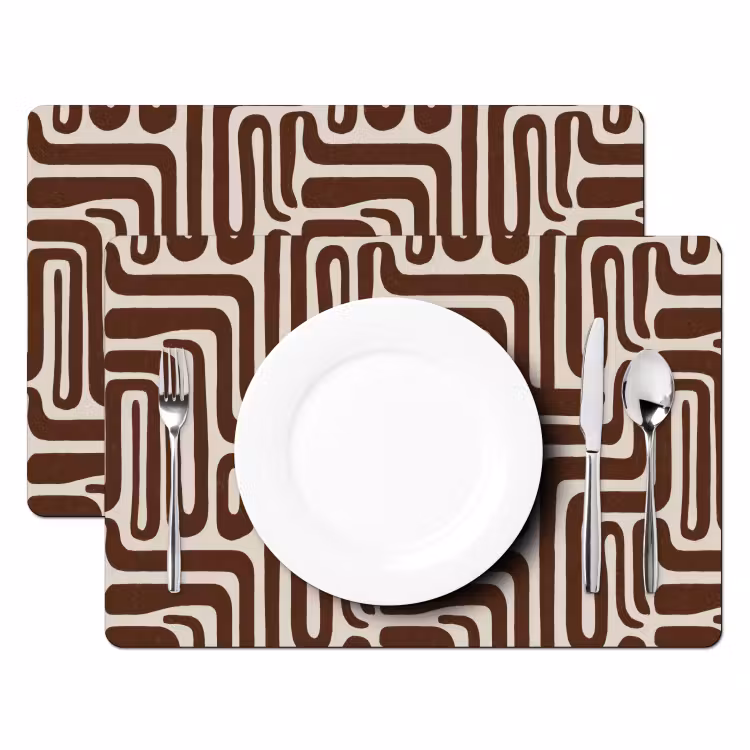Set de table - Abstrait - Motif - Marron — 2
