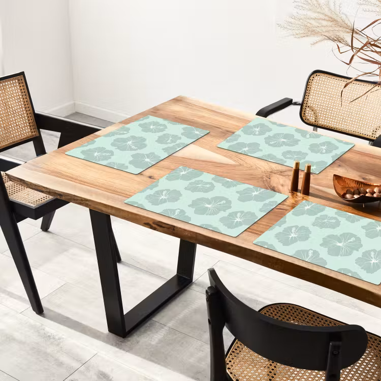Set de table - Fleurs - Hibiscus - Menthe — 3