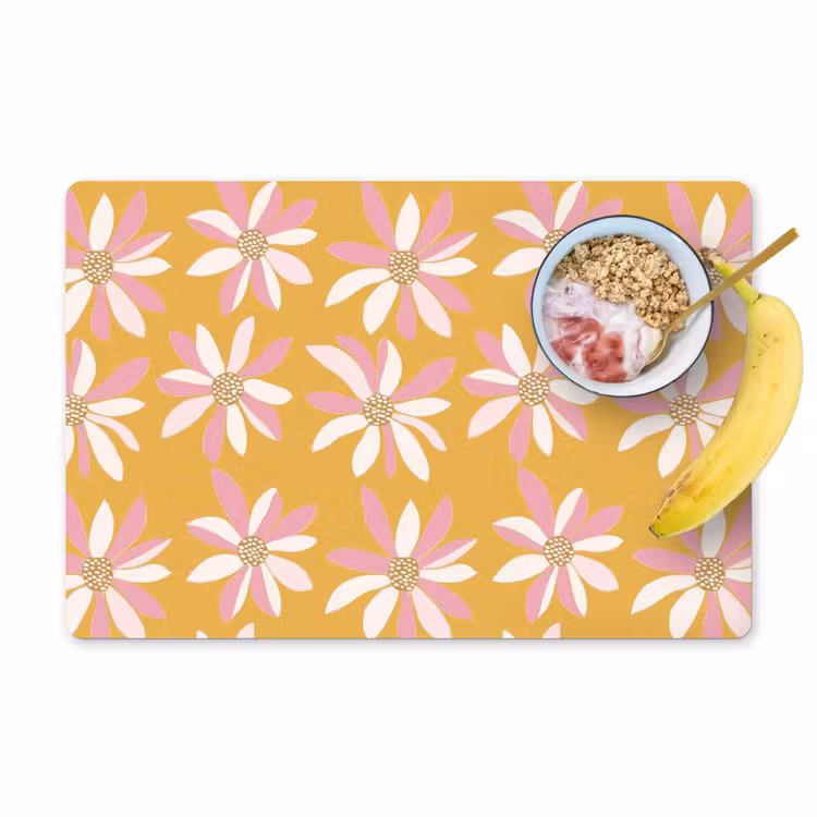 Set de table - Fleurs - Moderne - Jaune — 1