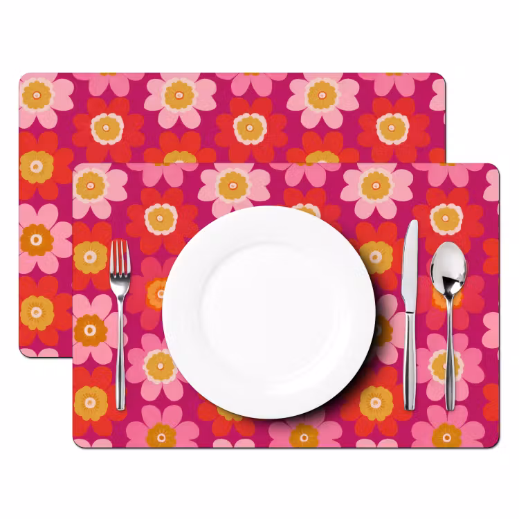 Set de table - Fleurs - Rétro - Coloré — 2