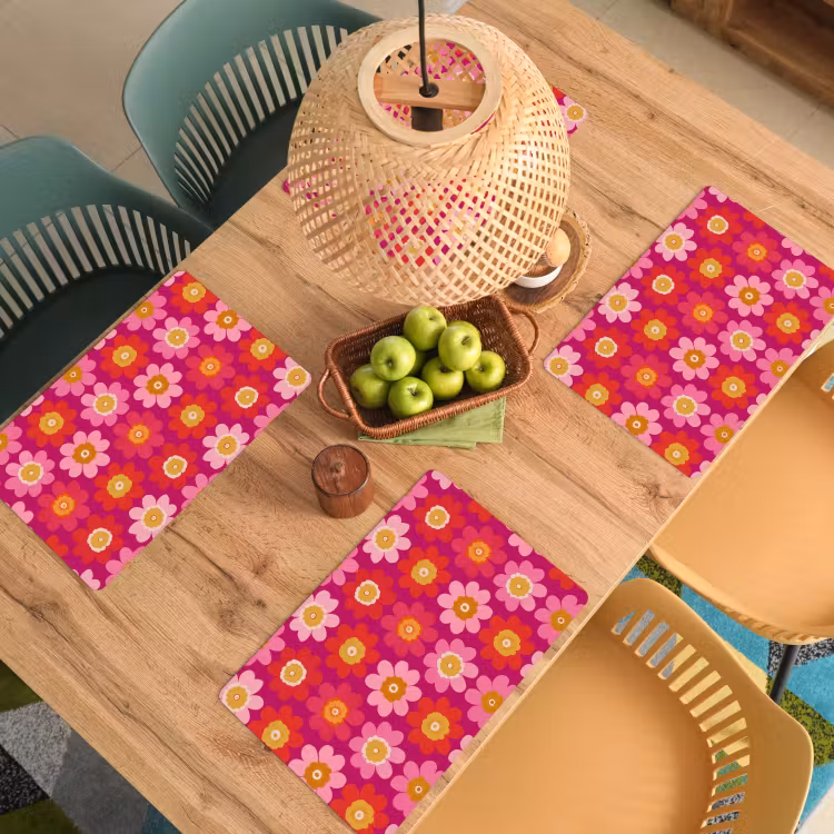 Set de table - Fleurs - Rétro - Coloré — 4