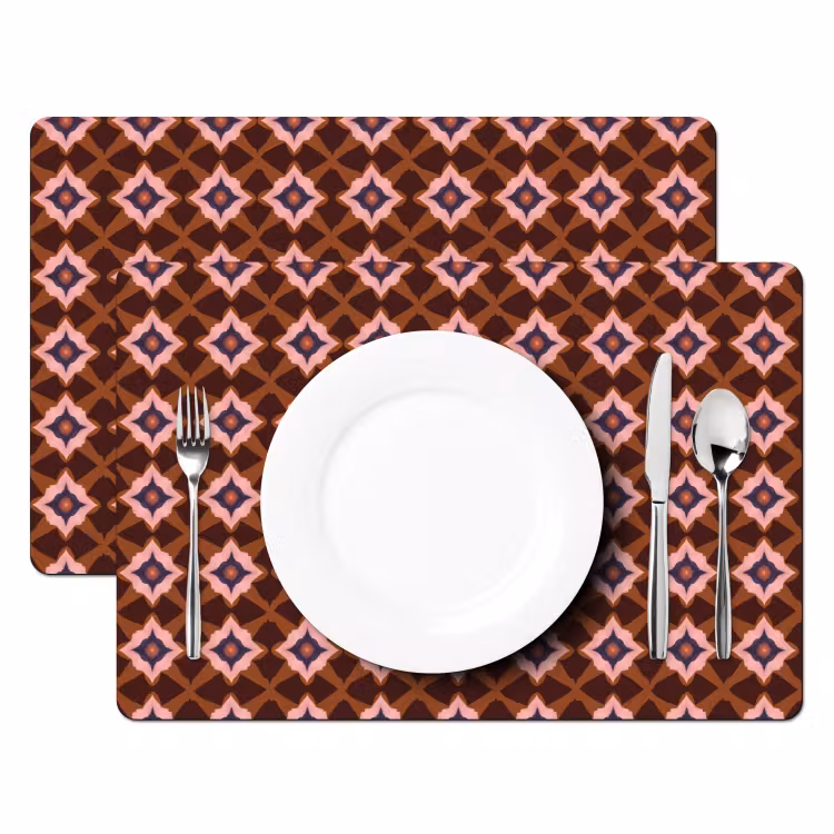 Set de table - Géométrique - Orné - Marron — 2