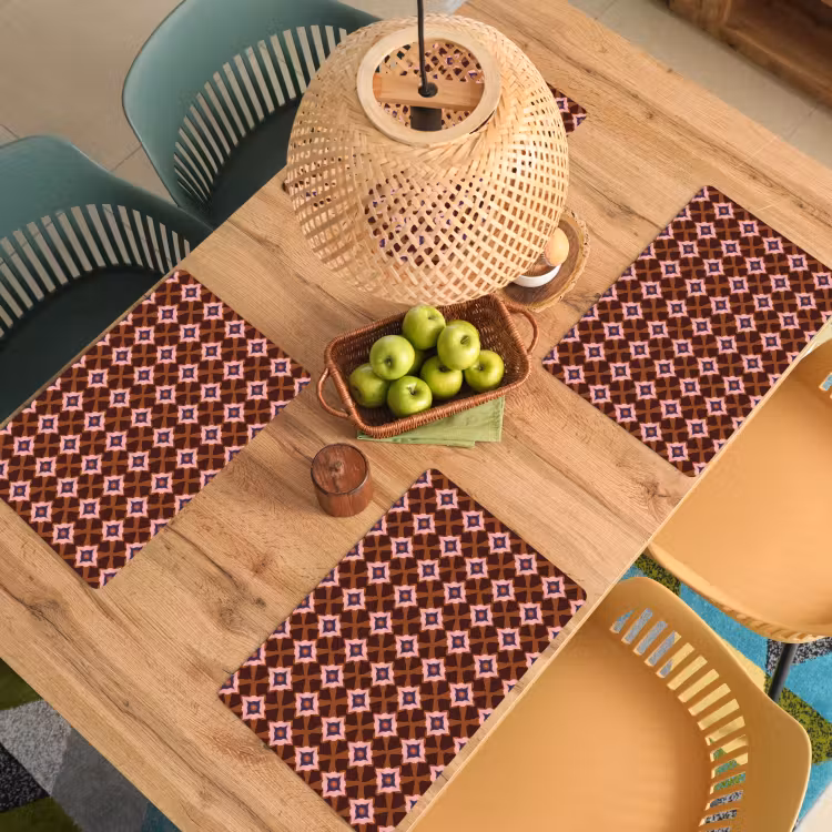 Set de table - Géométrique - Orné - Marron — 4