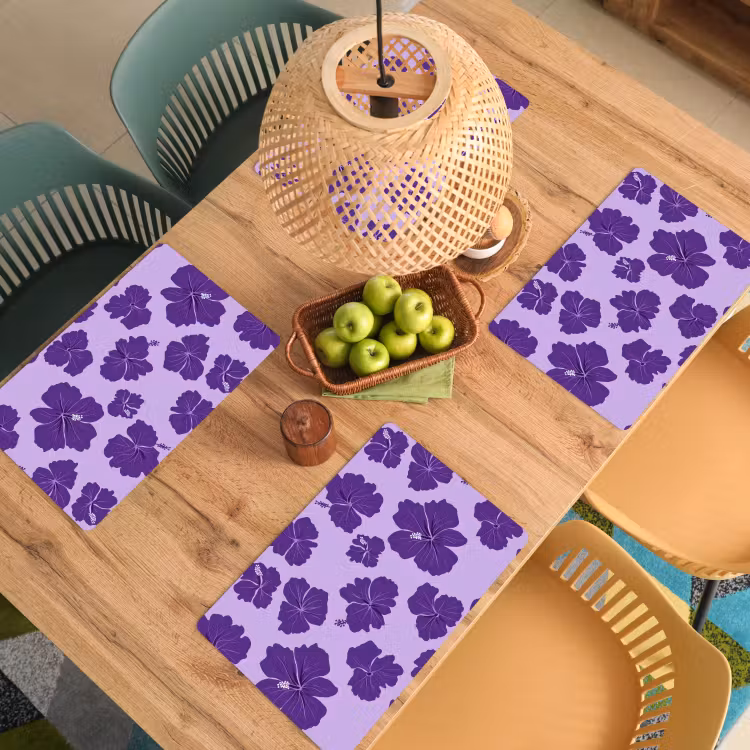 Set de table - Hibiscus - Fleurs - Pourpre — 4