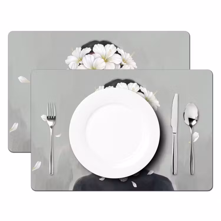 Set de table - Lys - Portrait - Blanc — 2