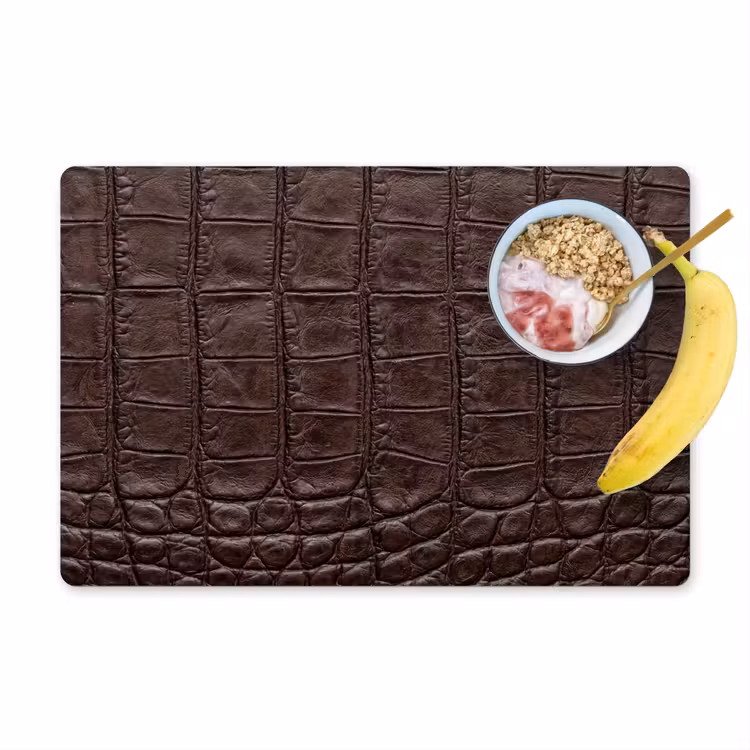Set de table - Crocodile - Cuir - Marron — 1