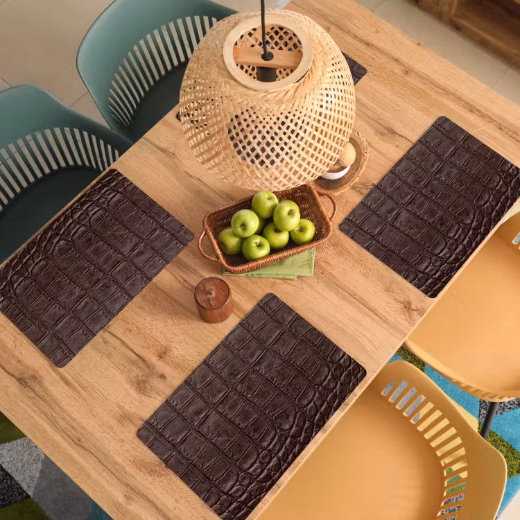 Set de table - Crocodile - Cuir - Marron — 4