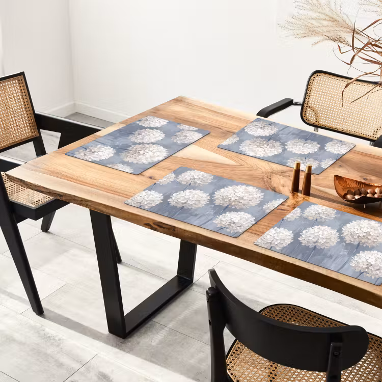 Set de table - Fleurs - Illustration - Bleu — 3