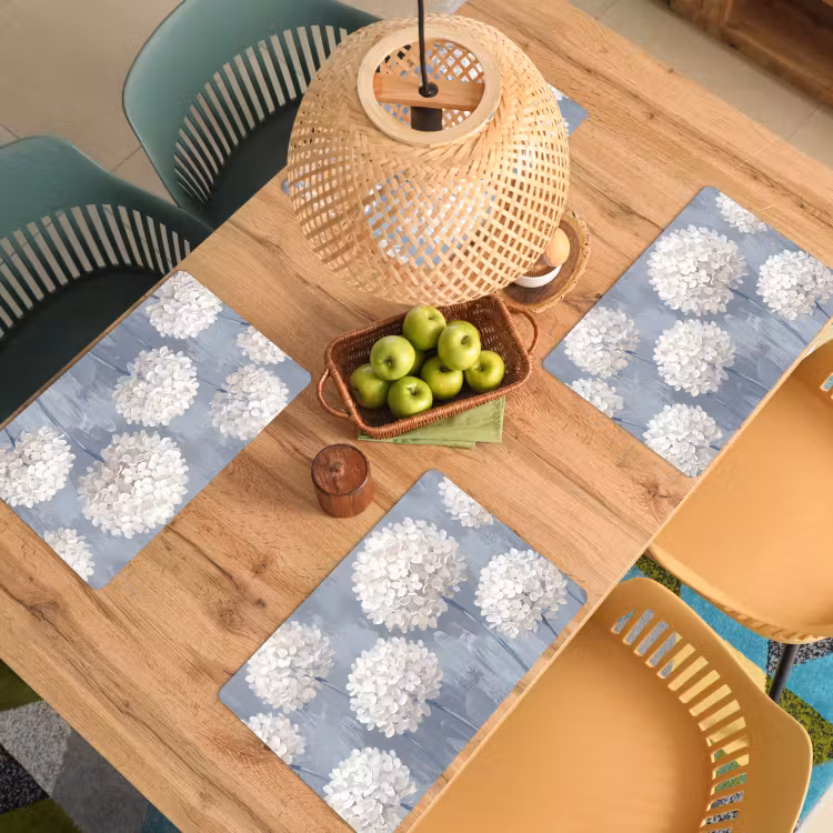Set de table - Fleurs - Illustration - Bleu — 4