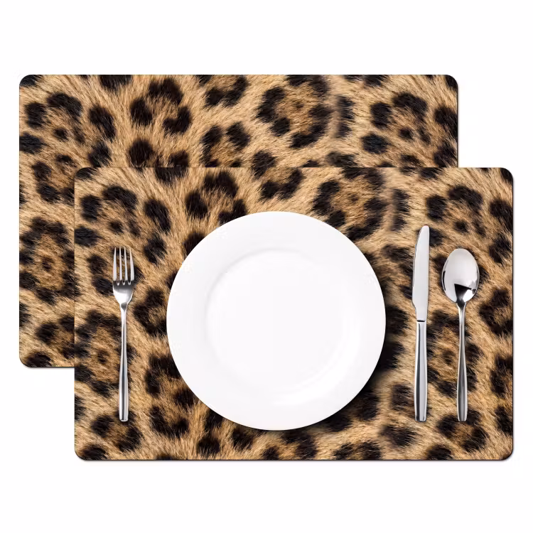 Set de table - Léopard - Manteau - Classique - Marron — 2