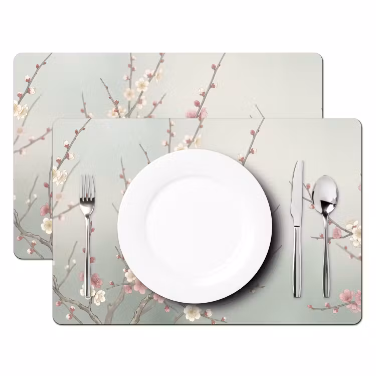 Set de table - Cerisier - Fleur - Vert — 2