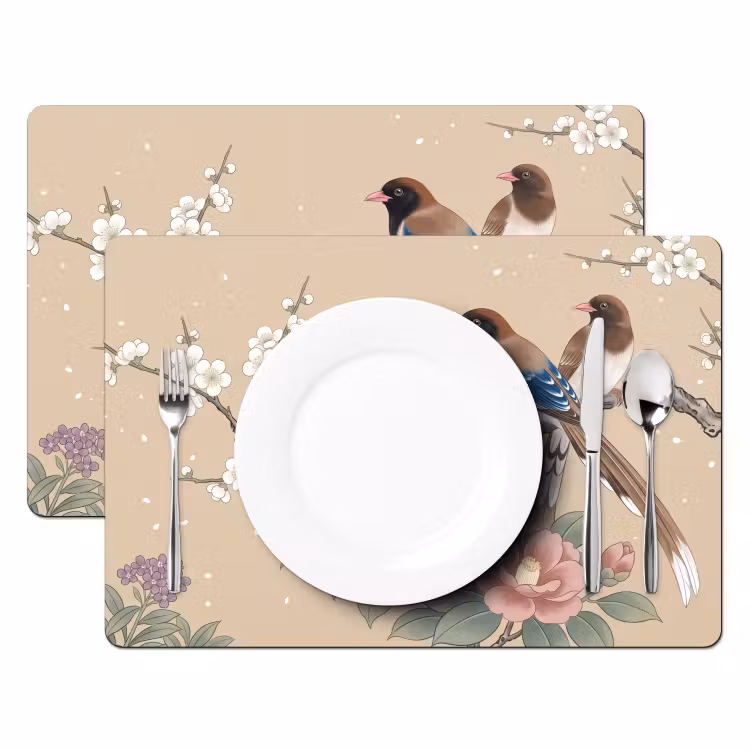 Set de table - Fleurs - Oiseaux - Fleurs — 2
