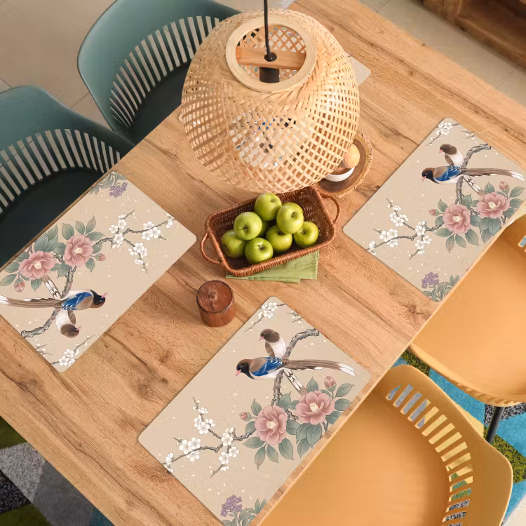 Set de table - Fleurs - Oiseaux - Fleurs — 4