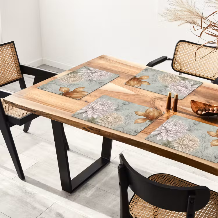 Set de table - Illustration - Fleurs - Vert — 3