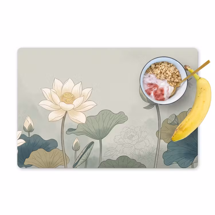 Set de table - Lotus - Fleurs - Vert — 1