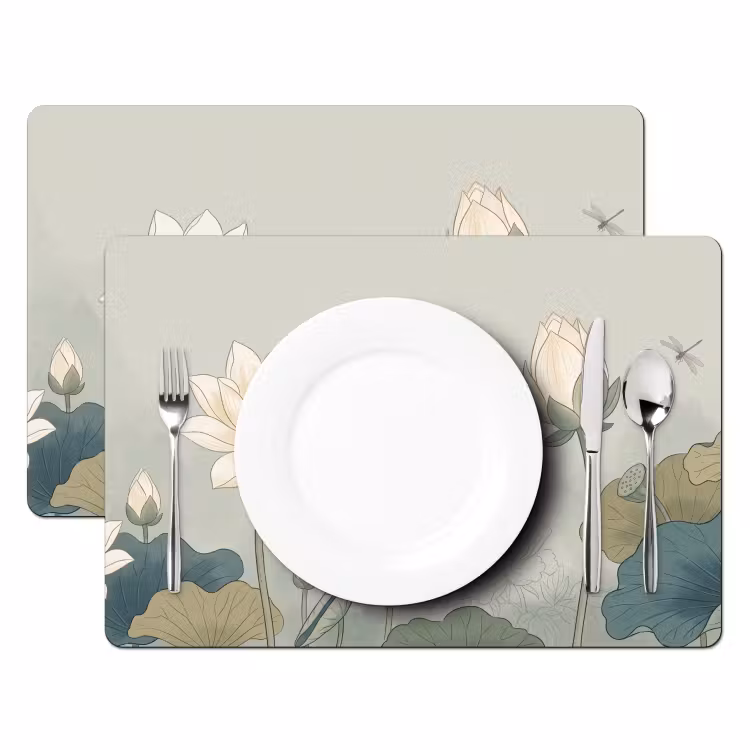 Set de table - Lotus - Fleurs - Vert — 2