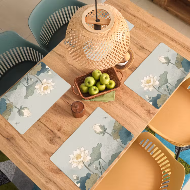 Set de table - Lotus - Fleurs - Vert — 4