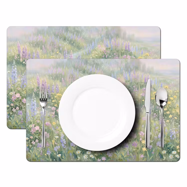 Set de table - Champ de fleurs - Collines - Coloré — 2