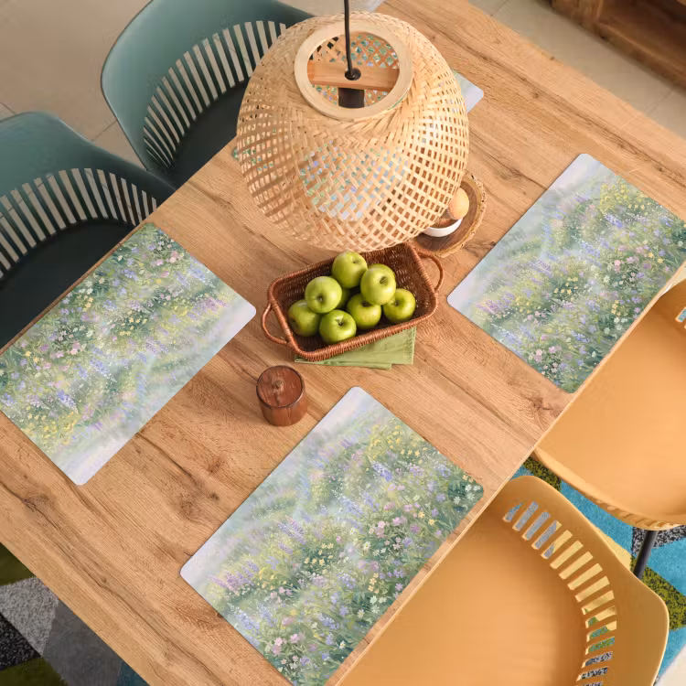 Set de table - Champ de fleurs - Collines - Coloré — 4