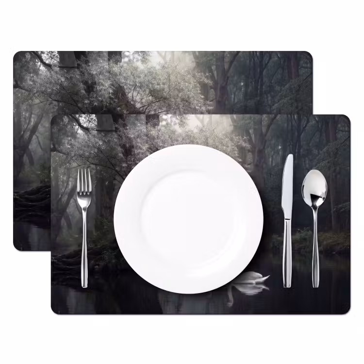 Set de table - Cygnes - Rivière - Forêt — 2
