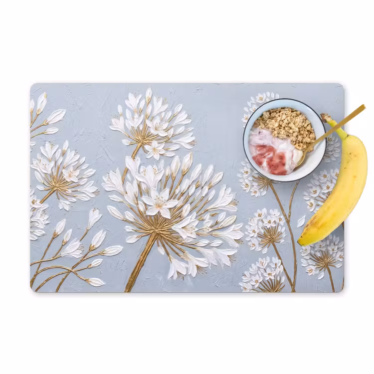Set de table - Illustration - Fleurs - Bleu — 1
