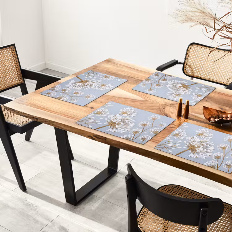 Set de table - Illustration - Fleurs - Bleu — 3
