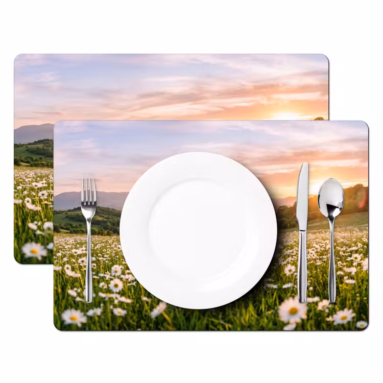 Set de table - Marguerite - Champ - Collines - Vert — 2