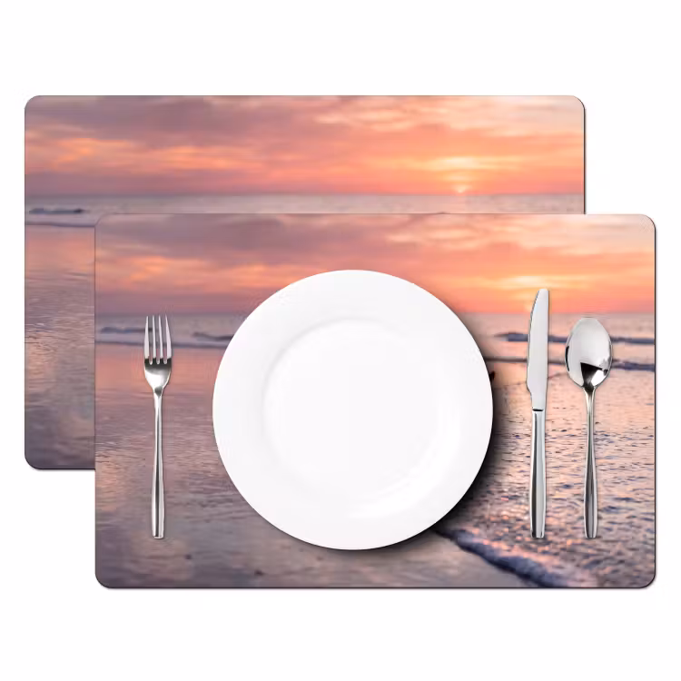 Set de table - Mouettes - Plage - Mer - Rose — 2