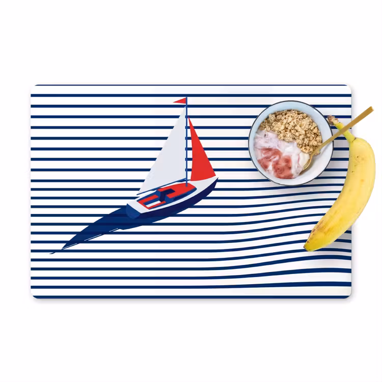 Set de table - Bateau - Eau - Abstrait - Bleu — 1